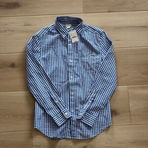 NWT Boys J. Crew Cuts Blue and White Checkered Button-Up Shirt 12